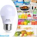 Acaxin LED Refrigerator Light Bulb 4W 40Watt Equivalent, Waterproof Fridge Bulbs Replacement for Frigidaire, Freezer Bulb IP54, 120V E26 Daylight White 5000K 400 Lumen, A15 Appliance Bulb