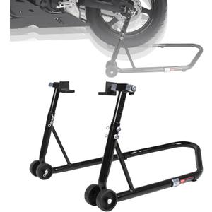 Motorcycle Stand, 850LB Adjustable Sport Bike Rear L Black | 5 Height Settings, Fits BMW Yamaha Honda Kawasaki Suzuki, Adjustable Width, Stable Support for Moto Maintenance Repair