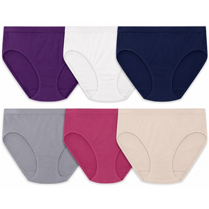 Fruit of the Loom Women's No Show Seamless Underwear, Amazing Stretch & No Panty Lines, Size Small