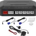 Motoforti Universal Car Auto Vehicle Reverse Backup Radar System Reverse Parking Sensors Alarm Buzzer Reminder Distance Detection Dark Blue 2 Parking Sensors