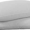 puredown Goose Feathers Down Pillows - King Size Bed Sleeping Hotel Collection Pillows Set of 2 with 100% Cotton Cover, Grey