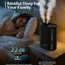 BREEZOME 6L Humidifiers for Bedroom Large Room & Essential Oil Diffuser, Ultrasonic Top Fill Cool Mist Humidifiers for Baby, Plants, Nursery Last up to 60 Hours, Smart Humidistat Control, Quiet, Black