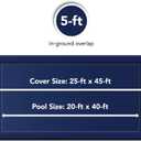 Blue Wave Bronze 20 ft x 40 ft Rectangular Winter In Ground Pool Cover Blocks Debris & Sunlight with 8-Year Protection for Off-Season - With Solid Polyethylene Shield, 4 ft Overlap, Cable, Winch