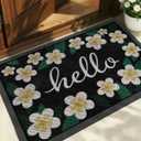 Color&Geometry Outside Welcome Front Door Mat, 32"x48" Pastel Floral