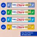 INABA Churu Cat Treats, Lickable, Squeezable Creamy Pure Cat Treat with Green Tea Extract & Taurine, 0.5 Ounces Each Tube, 20 Tubes, Tuna Variety Box (EXP 04/02/27)