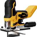 Cordless Jig Saw Compatible with Dewalt 20V MAX Battery (Tool Only), Brushless Orbital Tool w/ 3800 SPM Blade Speed, 6 Variable Speed, Bevel Angle (0-45), 4 Orbital Settings, LED Light