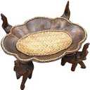 Ciieeo Wooden Dessert Plate Elephant Stand Chic Candy Serving Dish Fruit Tray for Home Decor