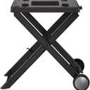 Ninja XSKSTAND Woodfire Collapsible Outdoor Grill Stand, Compatible with Ninja Woodfire Grills (OG700 Series), Foldable, Side Utensil Holder, Weather-Resistant, Black