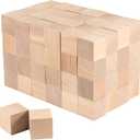 ZOENHOU 60 PCS 1.5 Inch Wooden Blocks, Premium Natural Solid Wood Cube Unfinished Wooden Block Set for Painting Decorating Making Crafting DIY