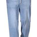 Plus Size Baggy Jeans for Men Stretchy Straight Loose Jett Jeans Drawstring Waist Pull On Denim Sweatpants L-5XL