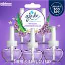 Glade PlugIns Refills Air Freshener, Scented and Essential Oils for Home and Bathroom, Tranquil Lavender & Aloe, 3.35 Fl Oz, 5 Count