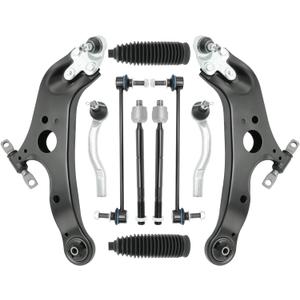 10 pcs Front Suspension Kit Control Arm w/Ball Joints, Sway Bar Link, Tie Rod, Compatible with Toyota Sienna 2011-2020