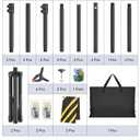 Backdrop Stand Kit - 6 Widths, 10x7.5ft Adjustable Background Stand for Parties & Studio Photography