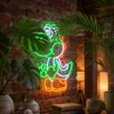Anime Neon Sign Dinosaurs Neon Sign Dimmable LED Neon Lights for Bedroom Wall Decor Game Room Decor Dinosaur Decor for Kids Boys Man Cave, Gifts for Game Fans