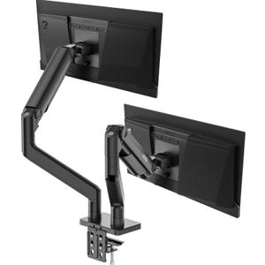 MSI MAG MT201D - Premium Heavy Duty Dual Monitor Stand Arms, 17-45" Support, VESA Compatible, Adjustable Spring Mount, 44 lbs per Screen, Clamp & Grommet, Quick Release Plate - Black