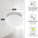 Designers Fountain 9 in 2-Light Flush Mount Ceiling Light with Frosted Glass Shade, White, 4732-WH (Pewter)