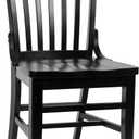 Flash Furniture Hercules School House Back Metal Restaurant Chair - Black Wood Seat - Black Frame, 21.5"Dx18.5"Wx35"H