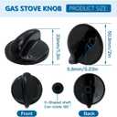 4-Pack WB03T10236 Burner Control Knob, Gas Range Knobs Black for GE Range/Stove/Cooktop