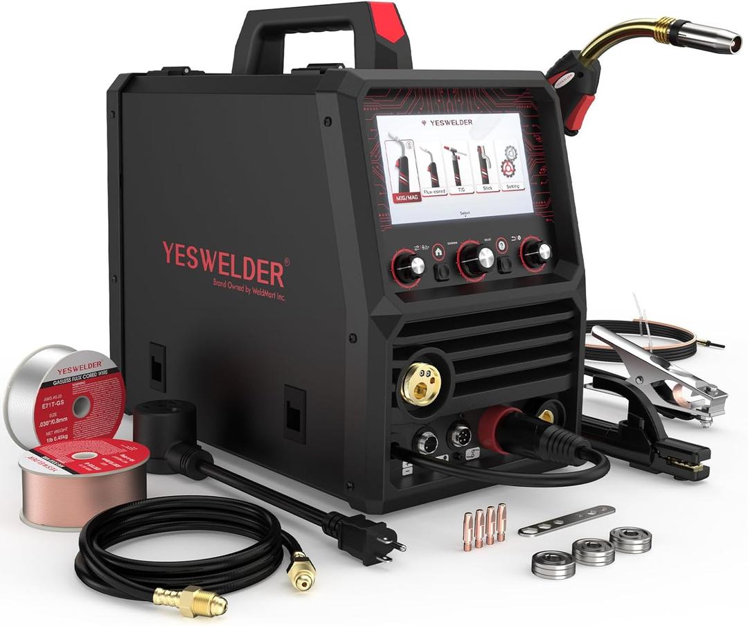 YESWELDER Firstess DP200 Dual Pulse,7-Inch LCD Screen 120/240V Dual Voltage MIG Welder, MIG/Pulsed MIG/Flux Core/Spool Gun MIG/Lift TIG/Stick Multiprocess Welding Machine