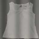 Danysu Women Rib Tank Top Padded Workout Top Square Neck Crop Tank Fitted Basic Cami Tops (Small, Angel White Solid)