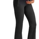 G4Free Women's BareFeel Maternity Flare Leggings (Medium, Black)