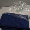 100% Cotton Blankets for Bed - Waffle Weave Blankets for Summer, Lightweight and Breathable Soft Woven Blanket for Spring (Navy, Queen (90" x 90"))