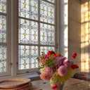 3D Stained Glass Window Film, Decorative Window Privacy Film for Bathroom,Front Door,Home, Sun Blocking Heat Control,Static Cling,A Million Dreams, 23.6inch x 35.4inch