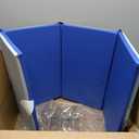 ECR4Kids Everyday Folding Rest Mat, 4-Section, 1in, Classroom Furniture, Blue/Grey
