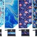 4 Pack Microfiber Lightweight Beach Towel Sand Free Quick Dry Absorbent Thin Compact Towels for Swimming Pool Camping Beach Accessories Large Easy Pack Travel Things for Vacation Essentials Gift
