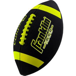 Franklin Sports Youth + Adult Footballs - Extra Grip 1000 Official Size, Junior + Pee Wee Kids - 1 + 12 Packs (Black/Optic)