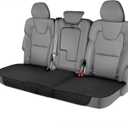 Motor Trend Faux Leather Padded Rear Bench Car Seat Cover With Storage Pockets