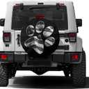 Paws US American Flag Spare Tire Cover with Backup Camera Hole Wheel Tire Cover Fit Trailer, RV, SUV and Many Vehicle 17inch