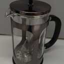 BAYKA French Press Coffee Maker, 4-Level Filtration, Easy to use, Large 304 Stainless Steel Press, Cold Brew Heat Resistant Thickened Borosilicate Pot for Camping Travel Gifts, 34 Ounce, Dark Pewter