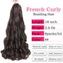 French Curly Braiding Hair 18 Inch 8 Packs - Pre Stretched Bouncy Braiding Hair- Loose Wavy Synthetic Hair Extensions For Black Women (18 inch 8 packs 4)