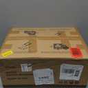 Square Makeup Stool with Rivets Wood X-Legs,Modern Vanity Ottoman Chair,Padded Faux Leather Seat for Dressing Room,Bathroom (Brown Faux Leather)