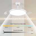 42" Retractable Ceiling Fan with Lights, Slim Fandelier Ceiling Fans with Lights and Remote, Dimmable 6 Speed Silent Modern Ceiling Fan with Light for Bedroom Living Room Kitchen-White