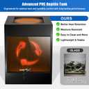 PVC Tall Reptile Tank 33 Gallon Reptile Enclosure Terrarium, Front Opening Bearded Dragon Tank 24"x18"x18" with Sliding Doors & Screen Ventilation, Enclosure Habitat for Snakes, Geckos, Lizard, Frog