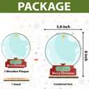 Personalized Snowball DIY Handprint Wooden Sign, Baby First Christmas Sign Plaque Keepsake for Newborn Baby Kids Toddler, Holiday Craft, Christmas Art Craft, GIft for New Mom, New Dad, Memory Keepsake