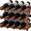 BMOSU Bamboo Wine Rack Wine Storage Cabinet Shelf 12 Bottle Wine Racks Countertop Sturdy for Kitchen Dining Room Pantry - 3 Tiers Wine Rack(Brown)