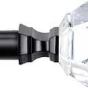 TONIAL Curtain Rods 32 to 58 Inch(2.6 to 4.8ft), Telescoping Splicing 3/4 Single Rods for Windows Decorative Drapery Rod with Acrylic Diamond Finial, Black