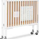 Dream On Me Folding Full-Size Convenience Baby Crib in White, GreenGuard Gold & BSA, Portable, Patented Quick Folding System, Strong Wheels, 2 Adjustable Mattress Heights