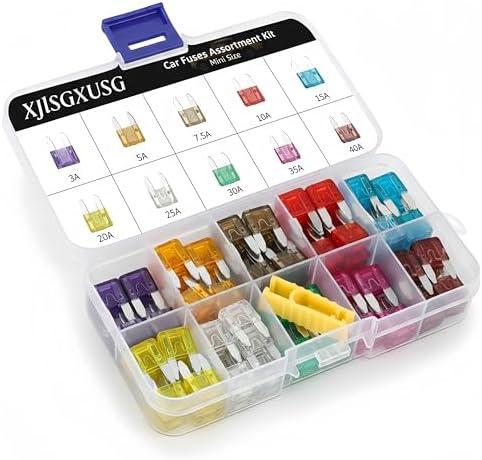 Pack of 3, XJlSGXUSG 130 Pcs Mini fuses Kit, Blade Fuse Assortment Kit(3A/5A/7.5A/10A/15A/20A/25A/30A/35A/40A) (with Puller Tool) for Car, Marine, Truck, RV Fuse Replacement