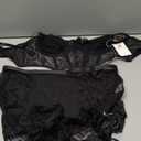 Mixxmix Women Lingerie Sets Sexy Lace Bralette Corset Bra and Skirt Sets Rave Outfits Teddy Babydoll（Black,XL）
