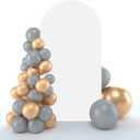 Wedding Arch Backdrop Stand Cover, 7.2FT Double Sided Stretchy Arch Cover Fitted Wedding Birthday Party Banquet Decoration (White 86.4''Lx48''W)