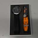 Military Smart Watches Built-in GPS, 170+ Sport Modes for Men with Flashlight, Smartwatch for Android Phones and iPhone, 1.43" AMOLED Screen Bluetooth Call Compass Altimeter (Black & Orange (2 Bands))