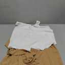 FANCYINN Women's 2 Piece Outfit Set V Neck Long Sleeves Tops High Waisted Paper Bag Pants with Belt,M