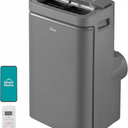 Midea 14,000 BTU ASHRAE (10,000 BTU SACC) Portable Air Conditioner, Cools up to 450 Sq.Ft., with Dehumidifier & Fan mode, Control with Remote, Amazon Alexa & Google Assistant, Easy-to-use and Install