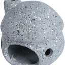 2 x YXQ Aquarium Decorations Ceramic Mushroom House for Fish Tank Landscape to Small Shrimp/Goldfishes Hiding Rest and Breed (Grey) (Gray)