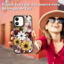 Compatible for iPhone 16 Case Cute - Durable Shockproof 6.6 ft Drop Impact Phone Case - Black Funny Sunflower Design for iPhone 16 6.1"