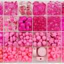570pcs Acrylic Rose Red Beads - Assorted Pastel Candy Color for Bracelets, Necklaces & DIY Crafts